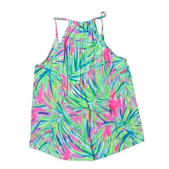 Lilly Pulitzer Lacy‎ Tank In Multi Surf Gypsy Sleeveless Green Pink sz MEDIUM - Picture 4 of 8